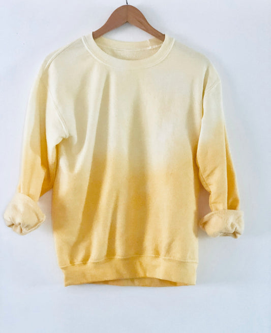 Yellow Dip Tie Dye Crew Sweatshirt- FLASH SALE!