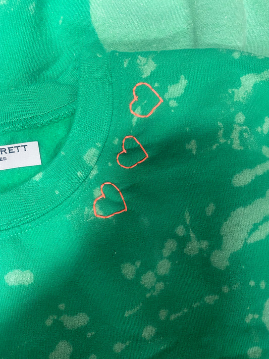 Green cloud Heart Sweatshirt